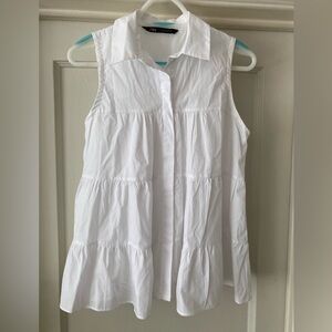 Zara Collared Sleeveless Blouse